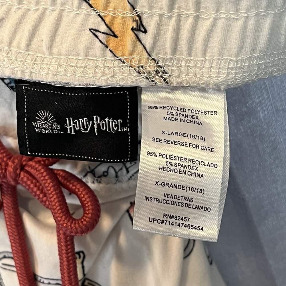 Wizarding World WOMEN'S JOGGER PJ HARRY POTTER PAJAMA SLEEP PANTS WHITE XL 16/18 - Picture 5 of 5
